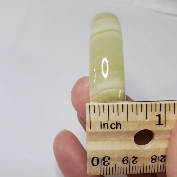 Natural Jade, Jadeite Stone Bangle Bracelet 2.25 inch 57.15 mm opening - Picture 5 of 10